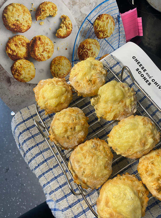 Air Fryer Cheese And Chive Scones Recipe Image By Vicky Galvin Pinch