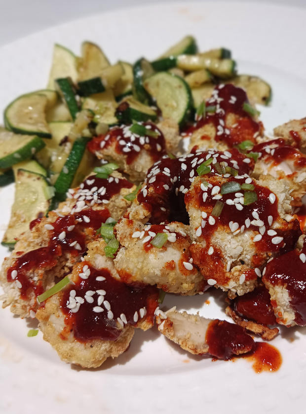 Air Fryer Gochujang Chicken Nuggets by Lmsingy, Lancashire pinchofnom.com