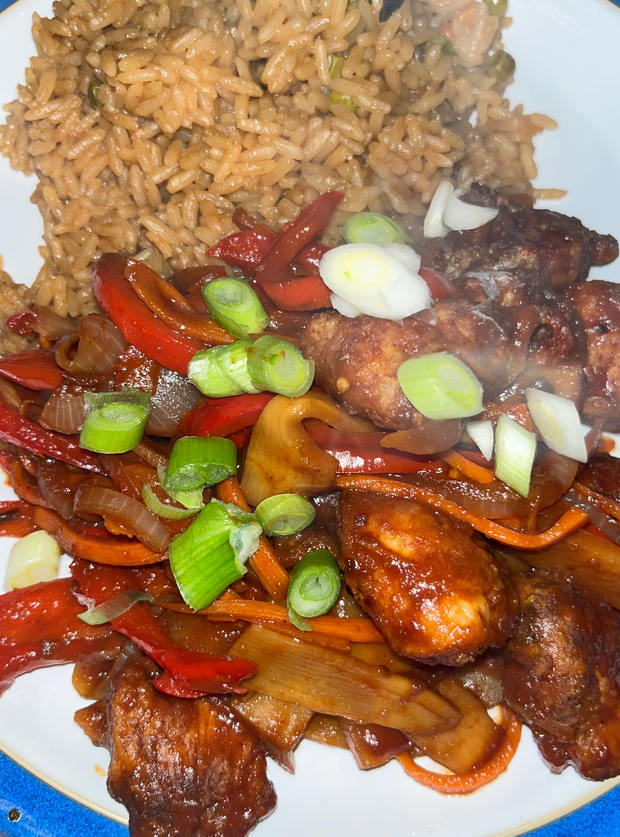 Air Fryer Kung Pao Pork by Gemma Maggs, York pinchofnom.com