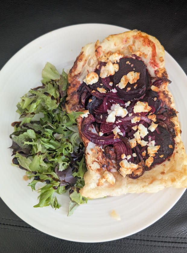 Air Fryer Beetroot and Feta Tart by Cwtch13, Wales pinchofnom.com