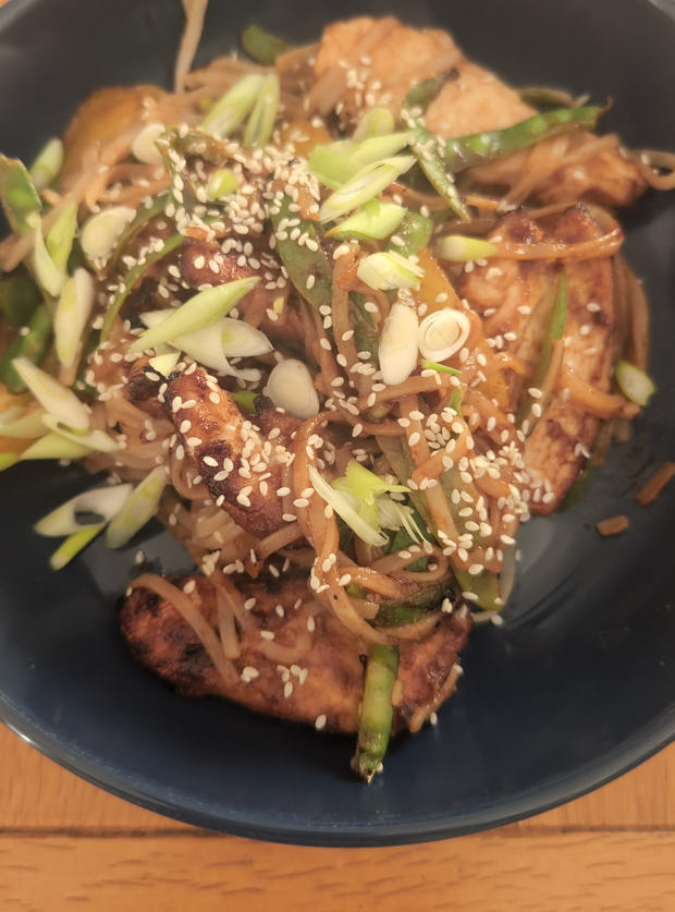 Air Fryer Chicken and Lemon Noodles by Cwtch13, Wales pinchofnom.com