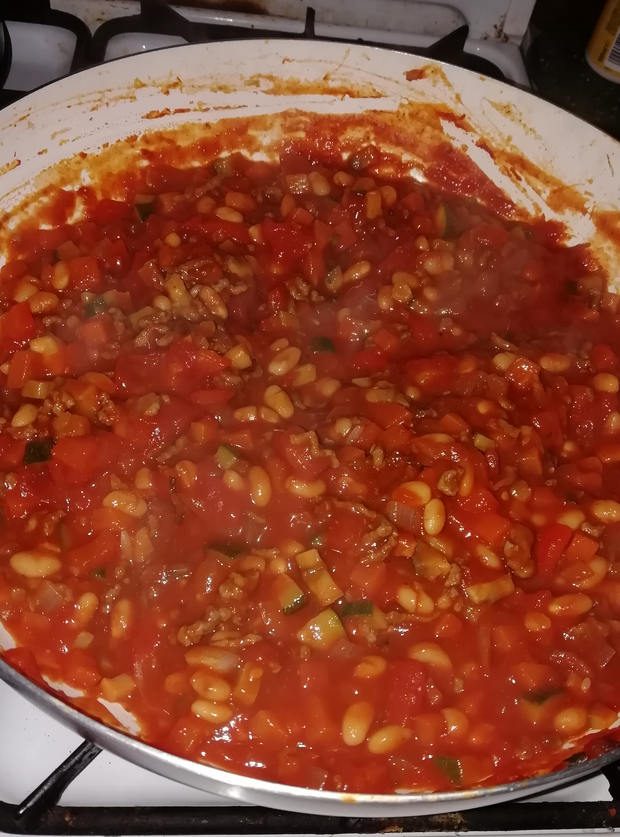 Baked Bean Bolognese by Penny, Birmingham pinchofnom.com