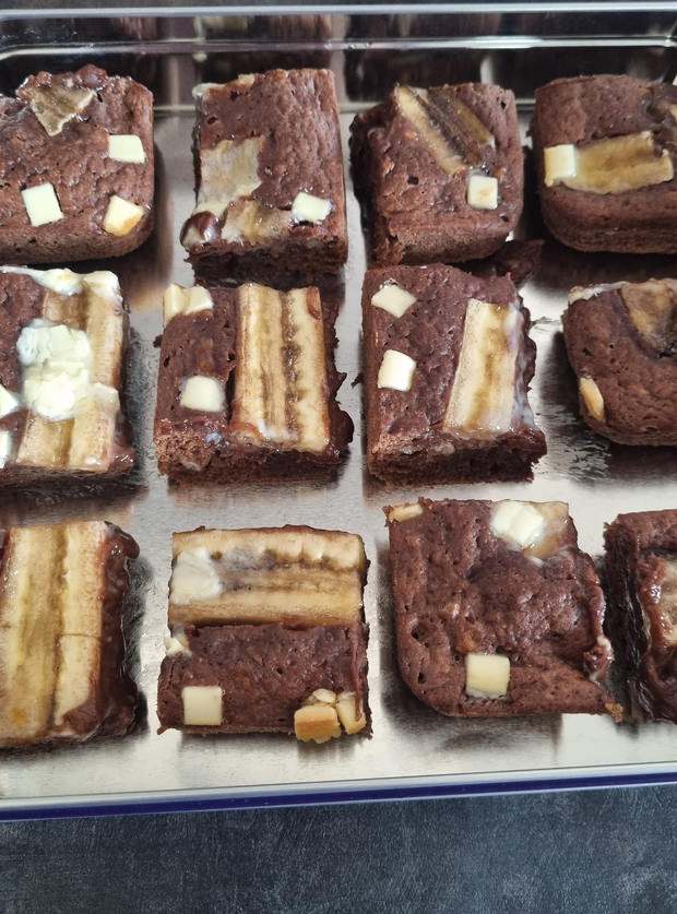Banana Bread Brownies by Laura E, Southampton pinchofnom.com