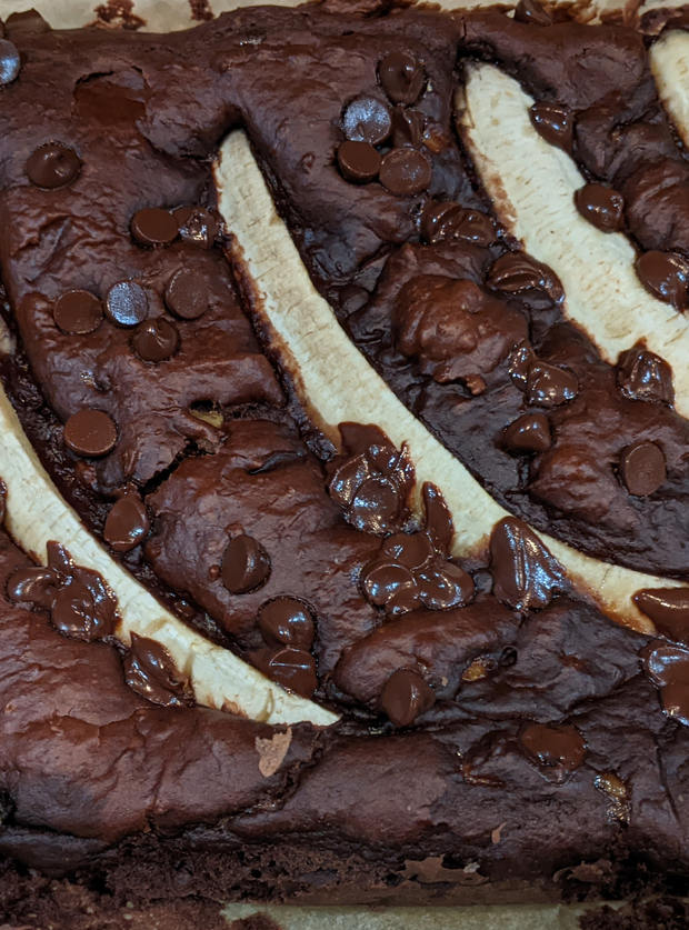 Banana Bread Brownies by Mrs D, Washington pinchofnom.com