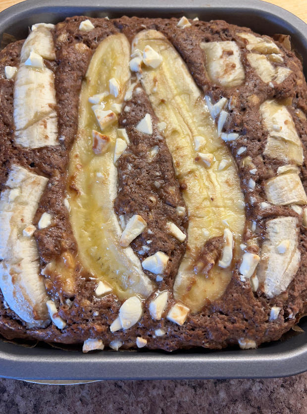 Banana Bread Brownies by Lynn Prior, Linford Essex pinchofnom.com