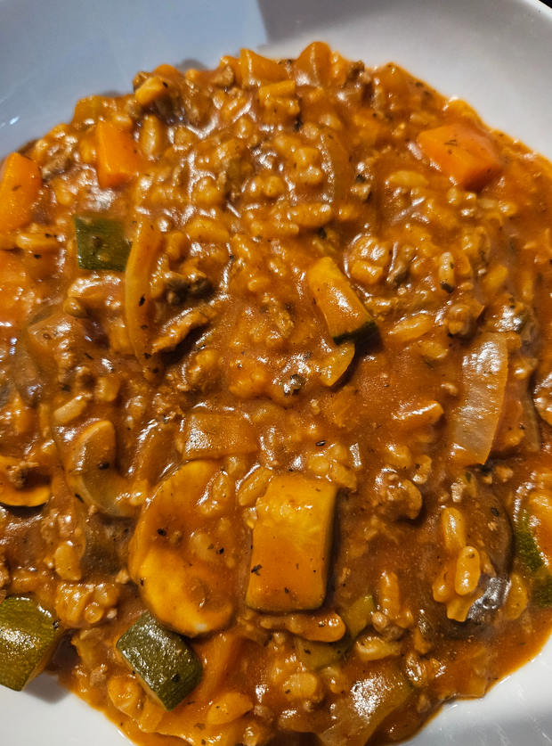 Bolognese Risotto by Ellie H, Kent pinchofnom.com