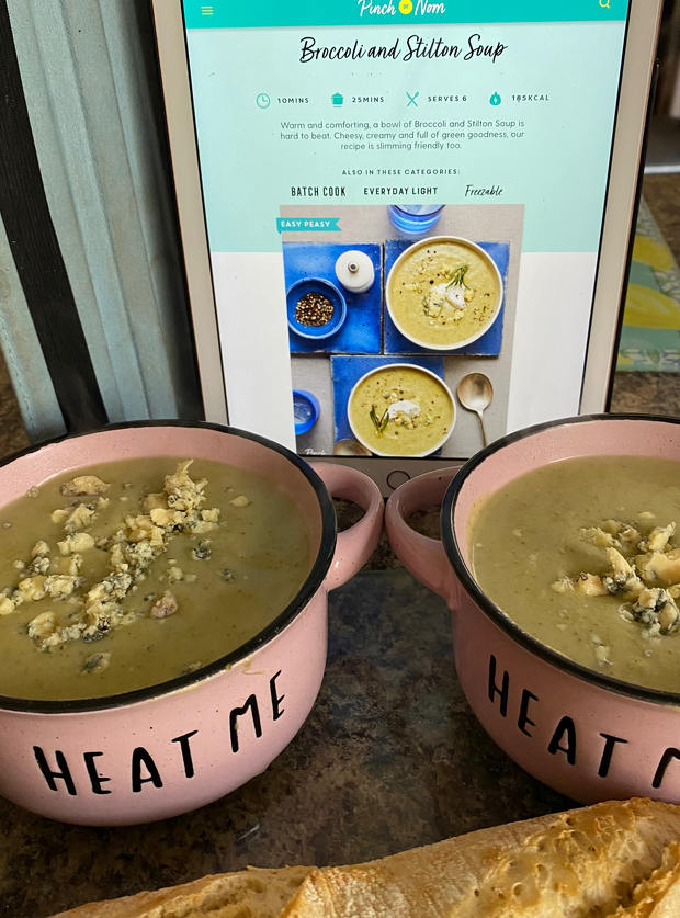 Broccoli and Stilton Soup by Lisa, Birmingham pinchofnom.com
