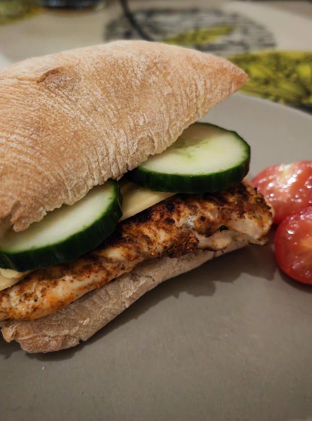 Cajun Spiced Chicken Burger by Chloe S, Chatteris pinchofnom.com