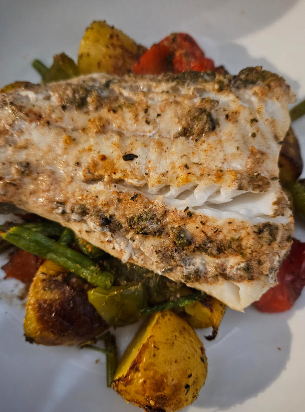 Chimichurri Baked Cod Recipe. Image by Ellie H - Pinch of Nom
