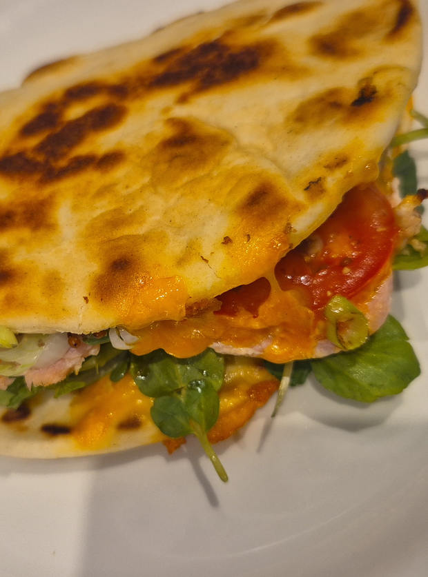 Cheesy Bacon Flatbreads by KaylzT, Torquay pinchofnom.com