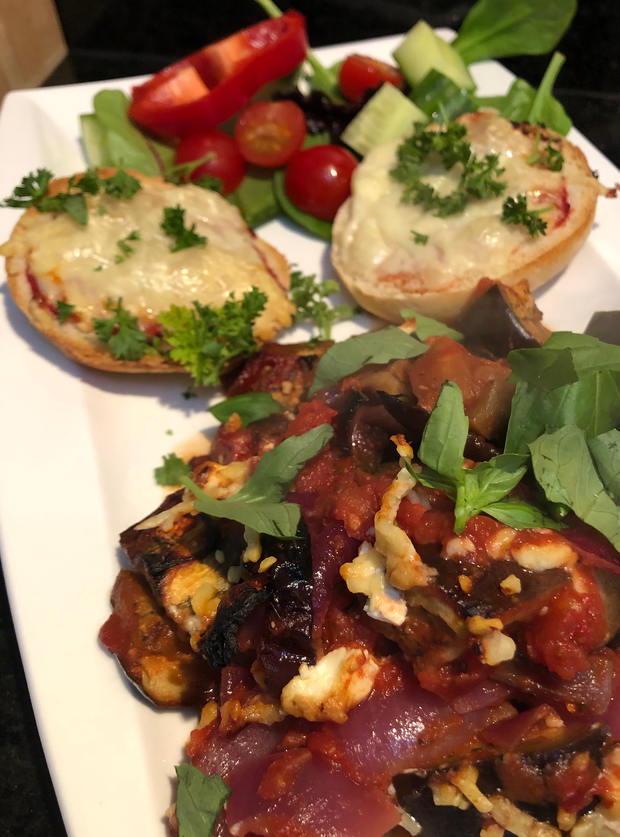 Cheesy Aubergine Bake by Gem Gem, Kent pinchofnom.com