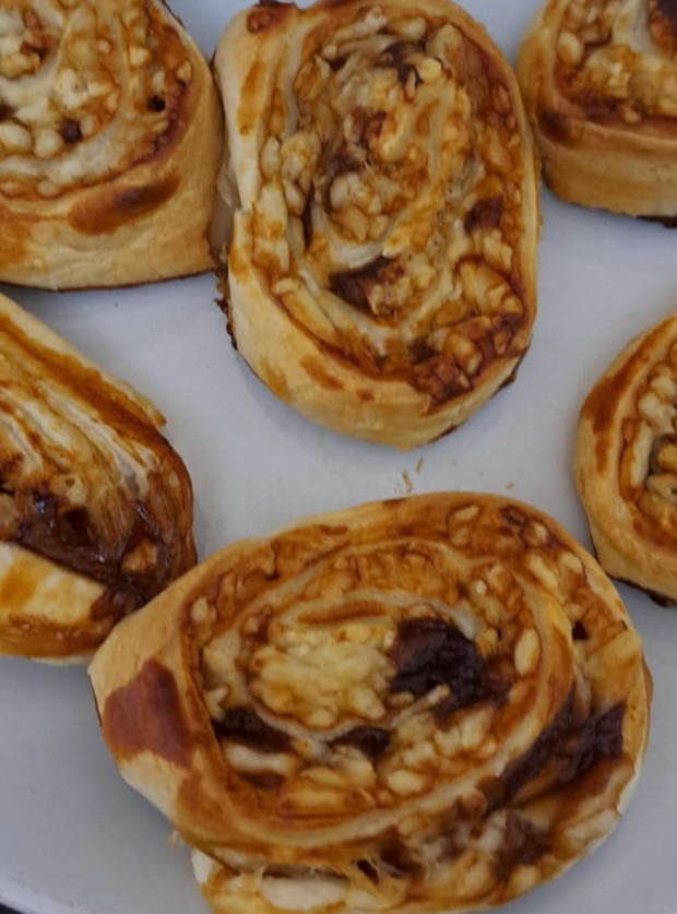 Cheese and Marmite Swirls by Abby May, Reading pinchofnom.com