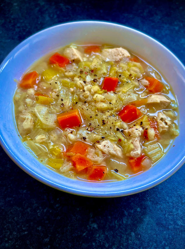 Pearl Barley and Leek Soup - Lucy & Lentils