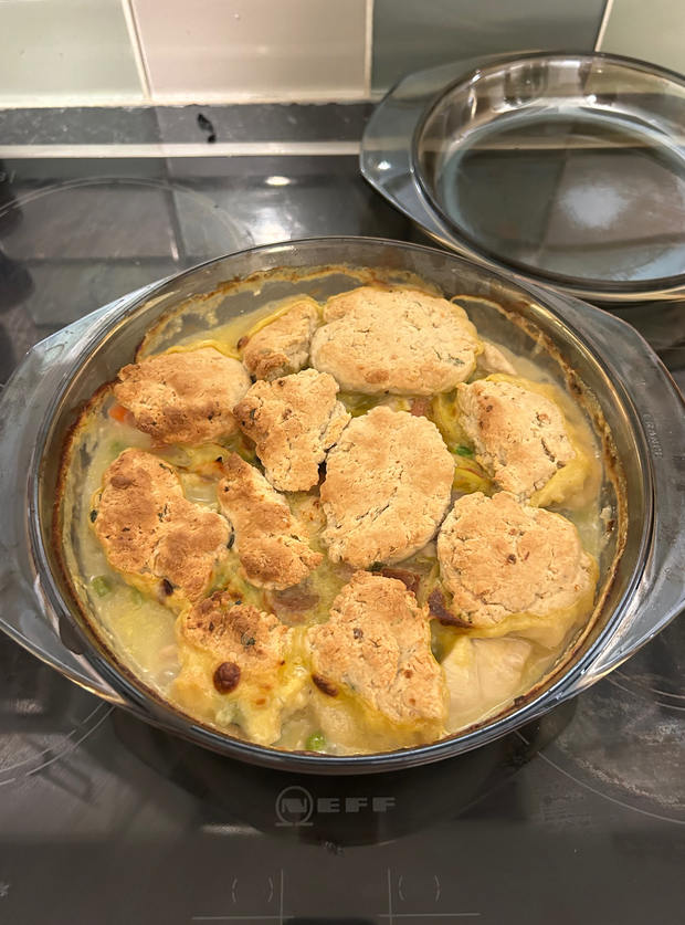 Creamy Chicken Cobbler by Lucy Perry, Cardiff pinchofnom.com