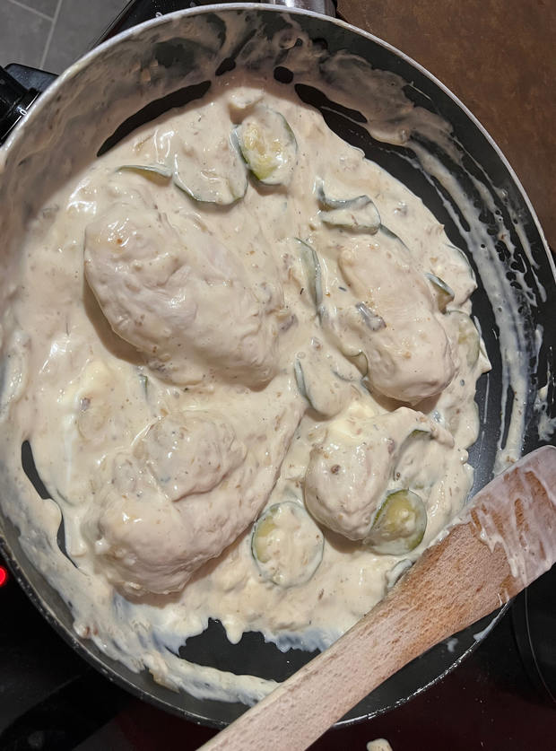 Creamy Prosecco Chicken by June, Aberdeen pinchofnom.com