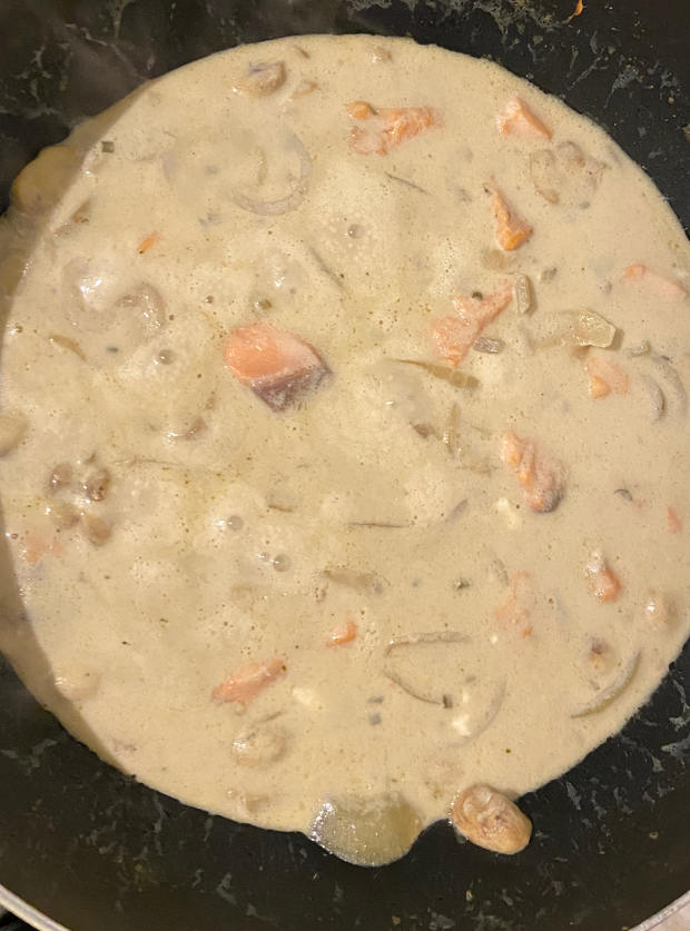 Creamy Garlic Salmon by Sarah, Swansea pinchofnom.com