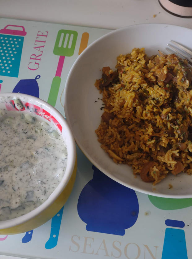 Garlic Mushroom Biryani by Pooks, Oxfordshire pinchofnom.com