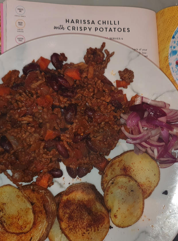 Harissa Chilli with Crispy Potatoes by Helen W, Norfolk pinchofnom.com