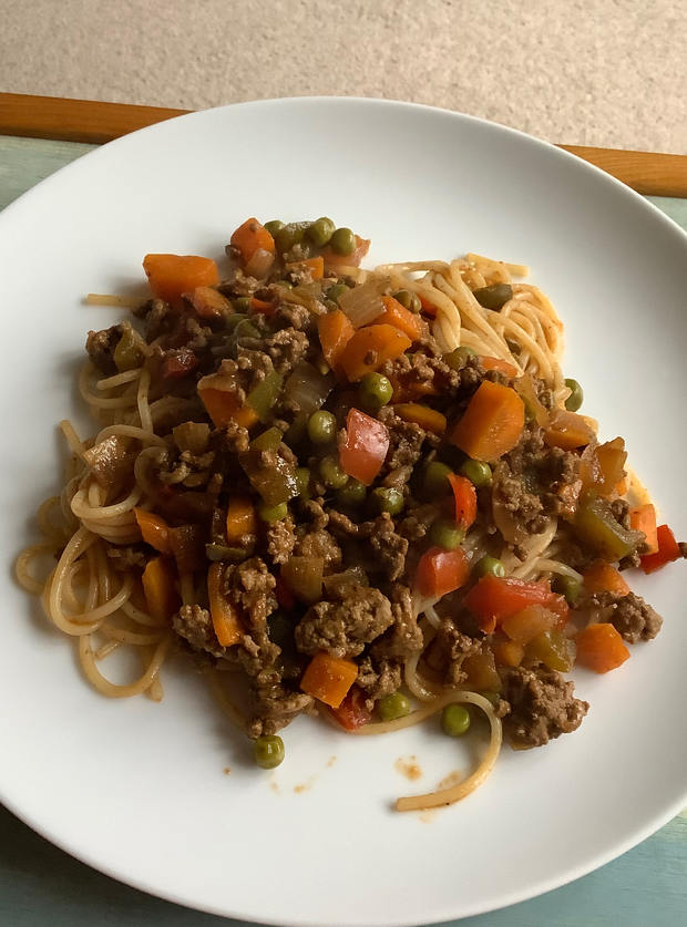 Keema Spaghetti by Cazza, Uttoxeter pinchofnom.com