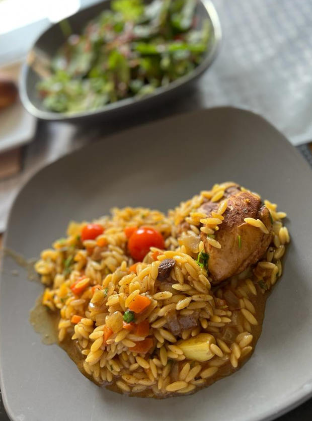 One Pot Mediterranean Style Chicken Orzo Recipe Image By Wanda Huggett