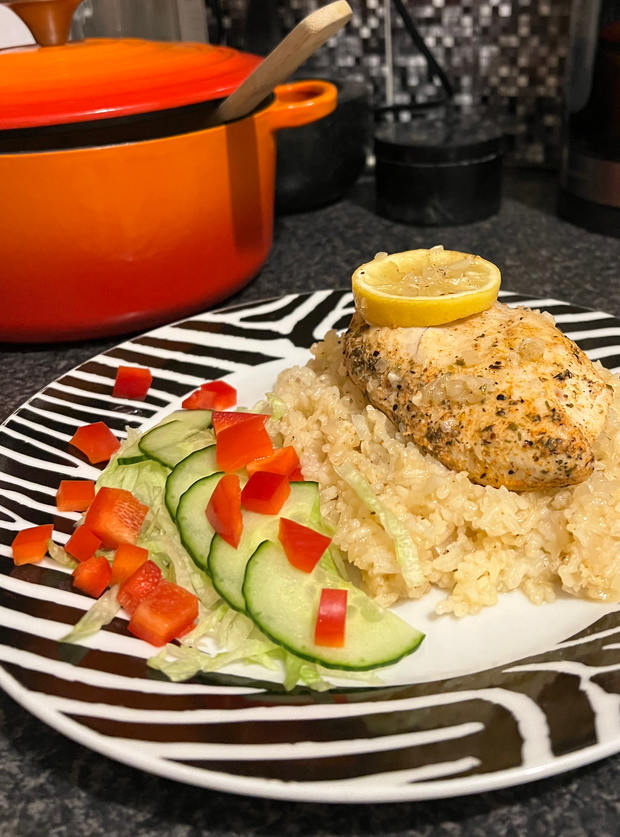 Oven Baked Garlic Chicken And Rice Pinch Of Nom