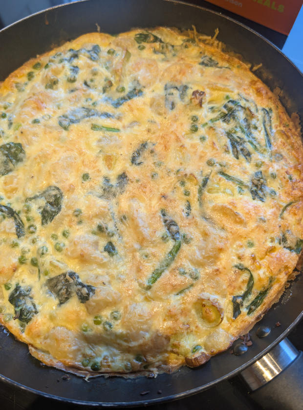 Pea, Potato and Onion Frittata by Cwtch13, Wales pinchofnom.com