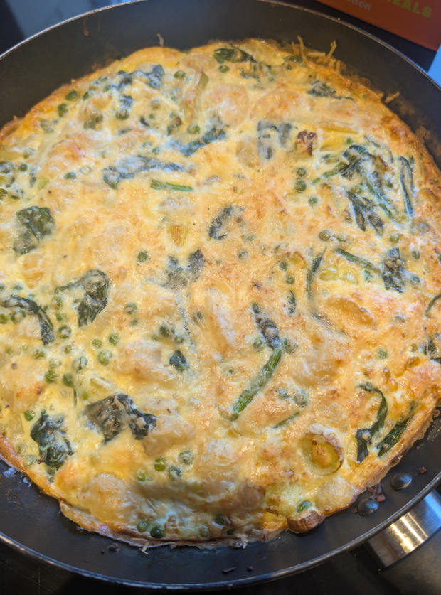 Pea, Potato and Onion Frittata by Cwtch13, Wales pinchofnom.com