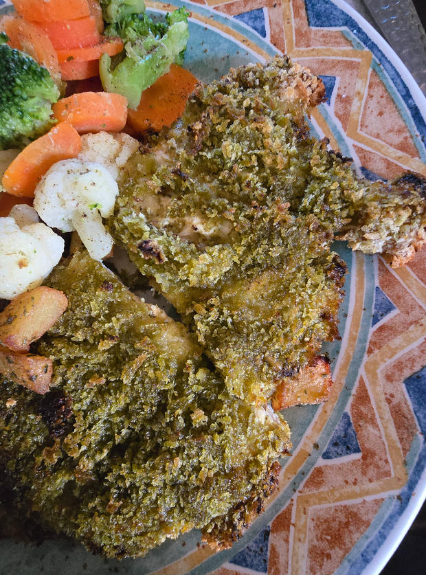 Pesto Chicken Escalope by Mel, Shropshire pinchofnom.com