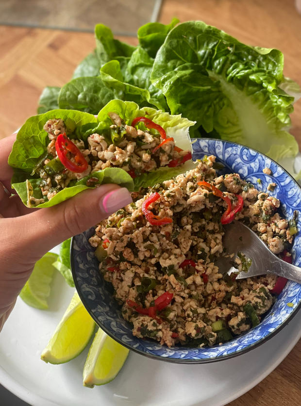 Pork Larb Lettuce Wrap - Pinch Of Nom