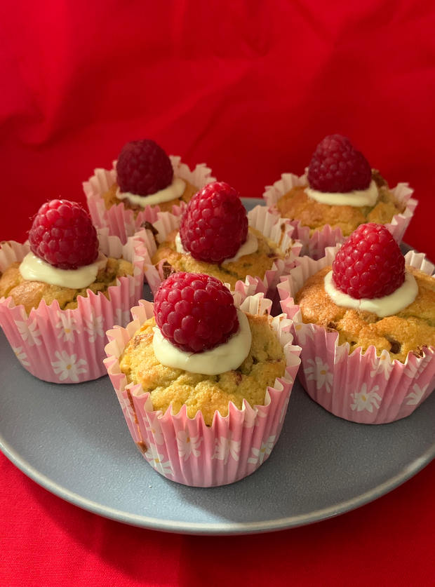 Raspberry and White Chocolate Muffins by Northernwoody, South Yorkshire pinchofnom.com