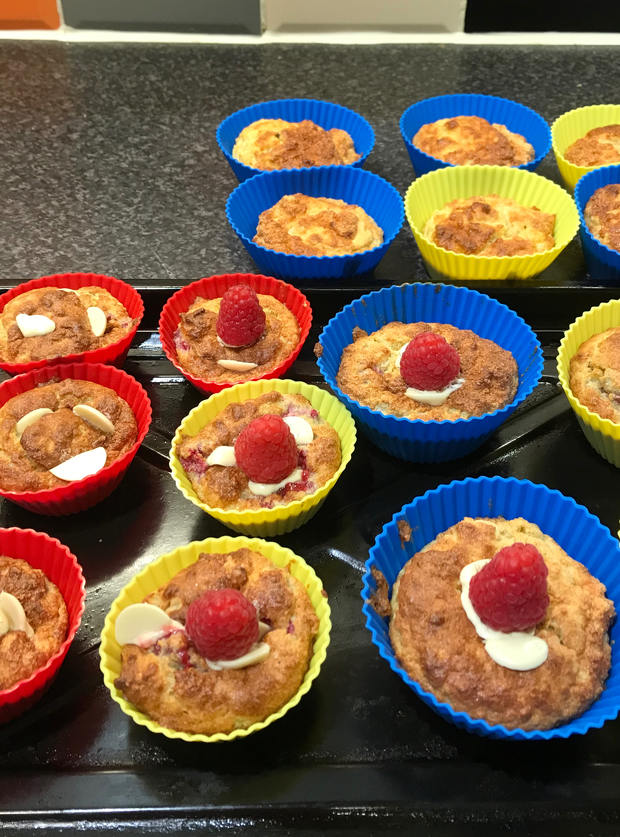 Raspberry and White Chocolate Muffins by Dior’s Mum, Bristol pinchofnom.com