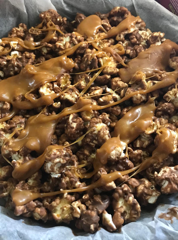 Salted Caramel and Chocolate Popcorn Bites by DeeF, West Midlands, UK pinchofnom.com