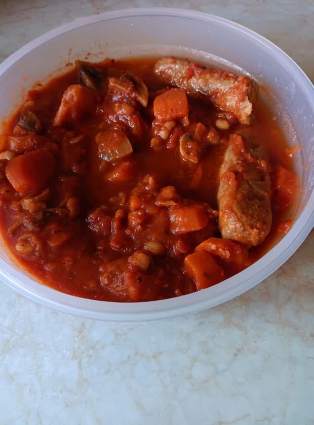 Slow Cooker Sausage Casserole by Carole French, Leicestershire pinchofnom.com