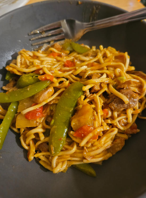 Slow Cooker Sweet and Sour Pork Noodles by Anna, Buckinghamshire pinchofnom.com