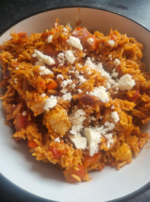 Spicy Sausage and Tomato Rice by Brownie, Colchester pinchofnom.com