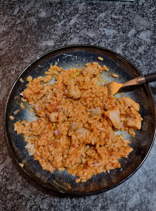 Spicy Tomato Chicken and Asparagus Risotto by Karen R, Ruislip pinchofnom.com