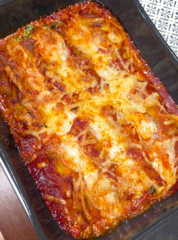 Spinach and Ricotta Cannelloni by Rachel, South Yorkshire pinchofnom.com
