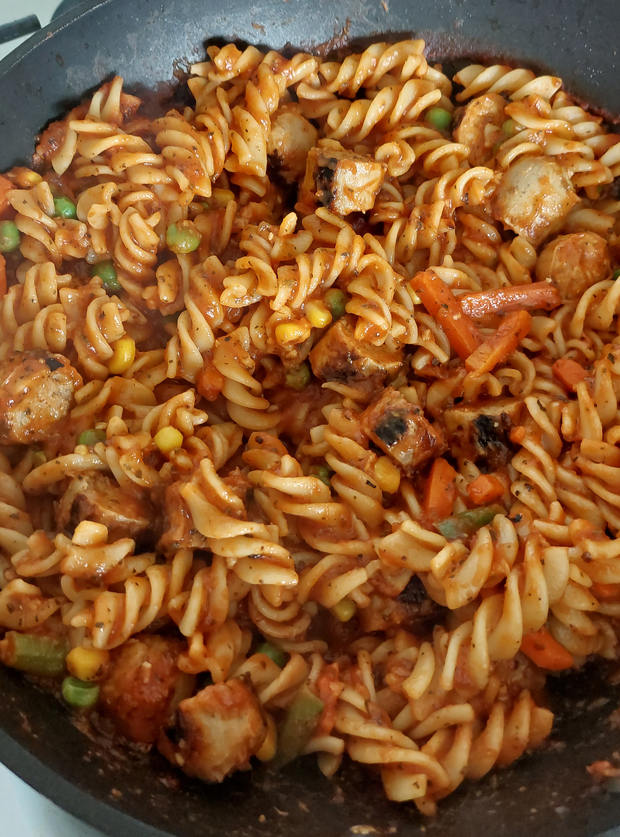 Spicy Sausage Pasta by Suzanne Coxon, Wallsend Newcastle pinchofnom.com
