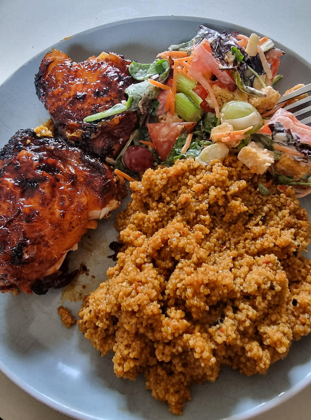 Sticky Harissa and Orange Chicken by Emma, Lechlade pinchofnom.com