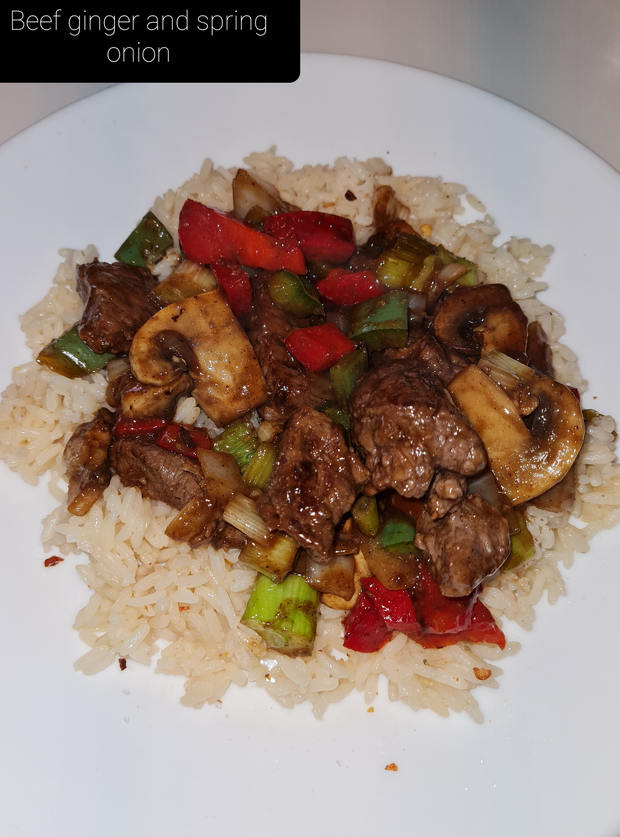 Stir-fried Beef with Ginger and Spring Onion by SLR, United kingdom pinchofnom.com