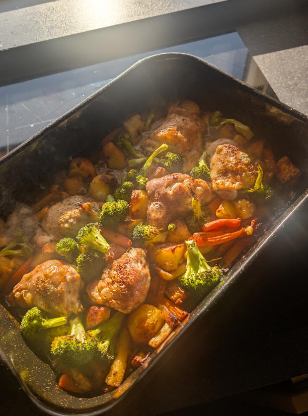 Sunday Roast Chicken Traybake by Cwtch13, Wales pinchofnom.com