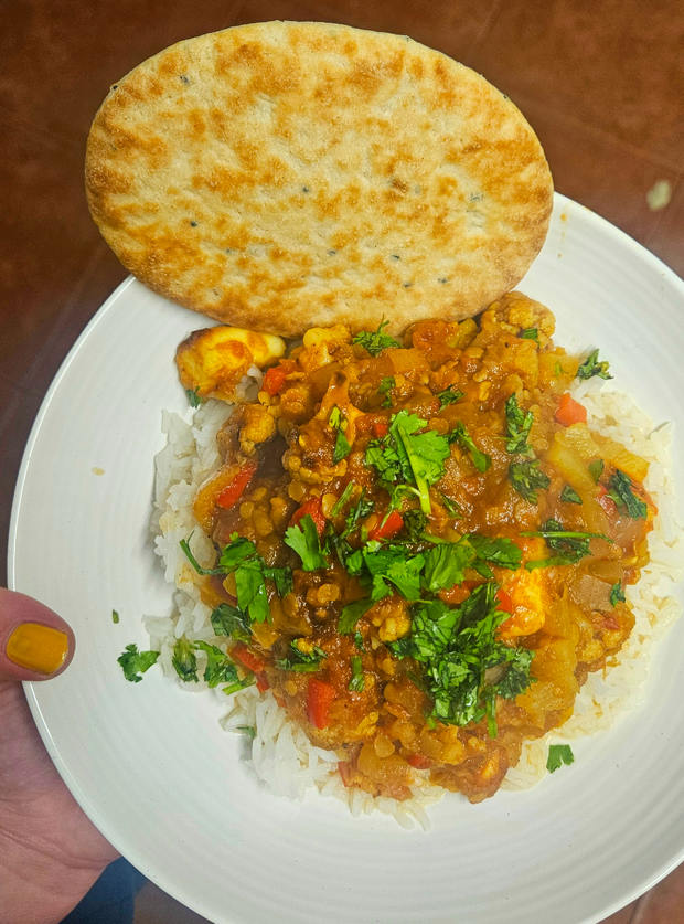 Sweet and Sour Halloumi Curry by Georgia, Gloucestershire pinchofnom.com