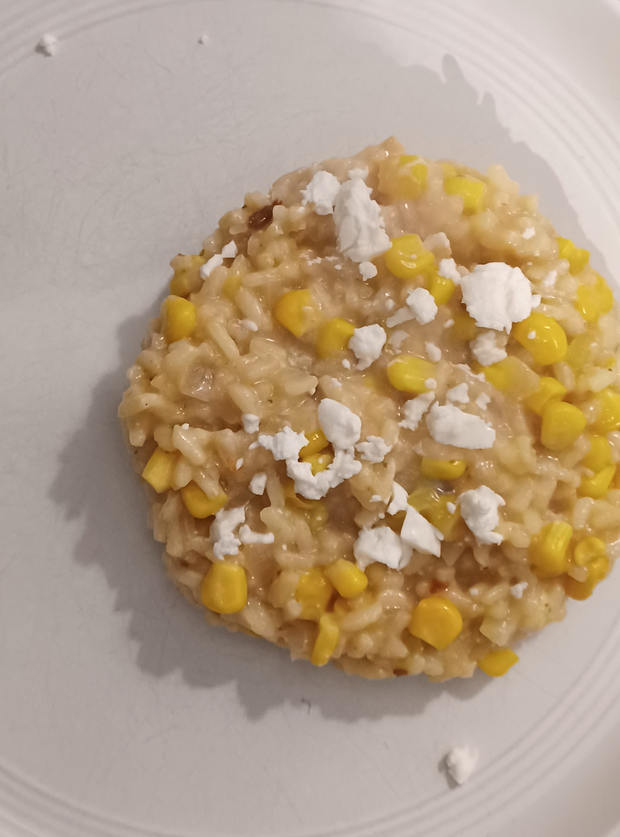Sweetcorn Risotto by Sara, Suffolk pinchofnom.com