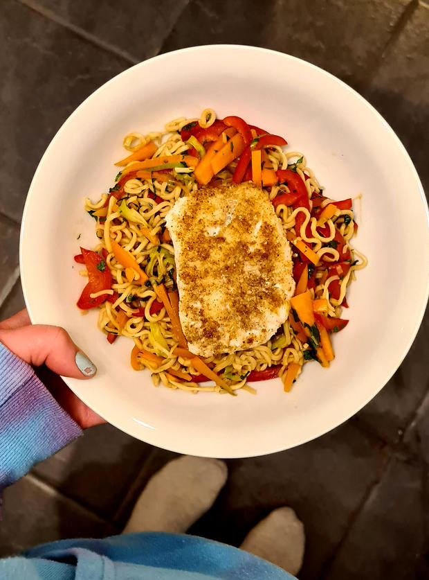 Thai-Spiced Fish with Noodles by Georgia, Gloucestershire pinchofnom.com