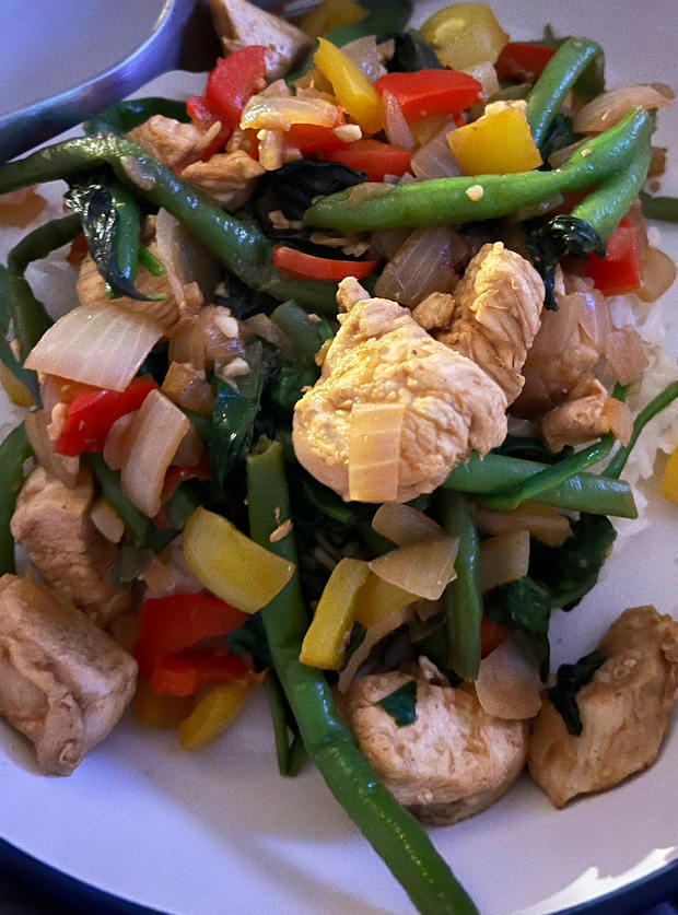 Thai Basil Chicken by Kirsty Wakefield, Wales pinchofnom.com
