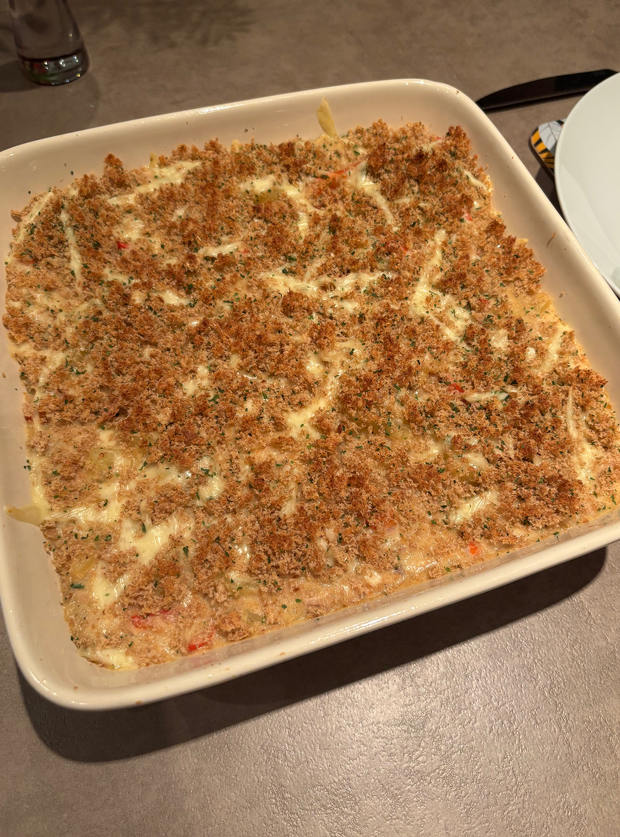Tuna, Pepper and Potato Bake by Sarnie, Norwich pinchofnom.com